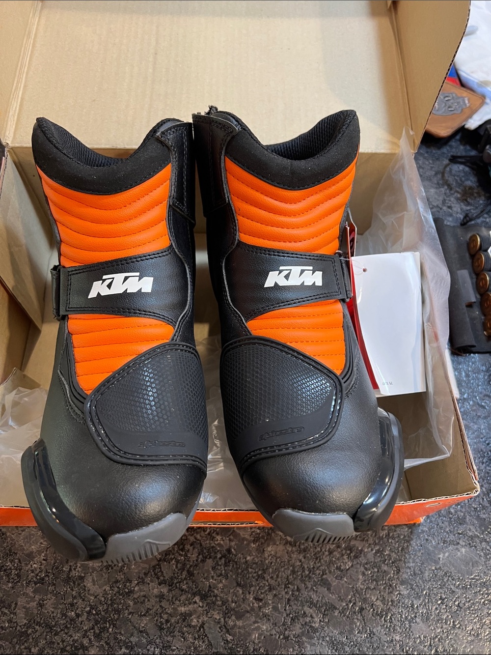 KTM Men's Black & Orange Motorcycle Boots